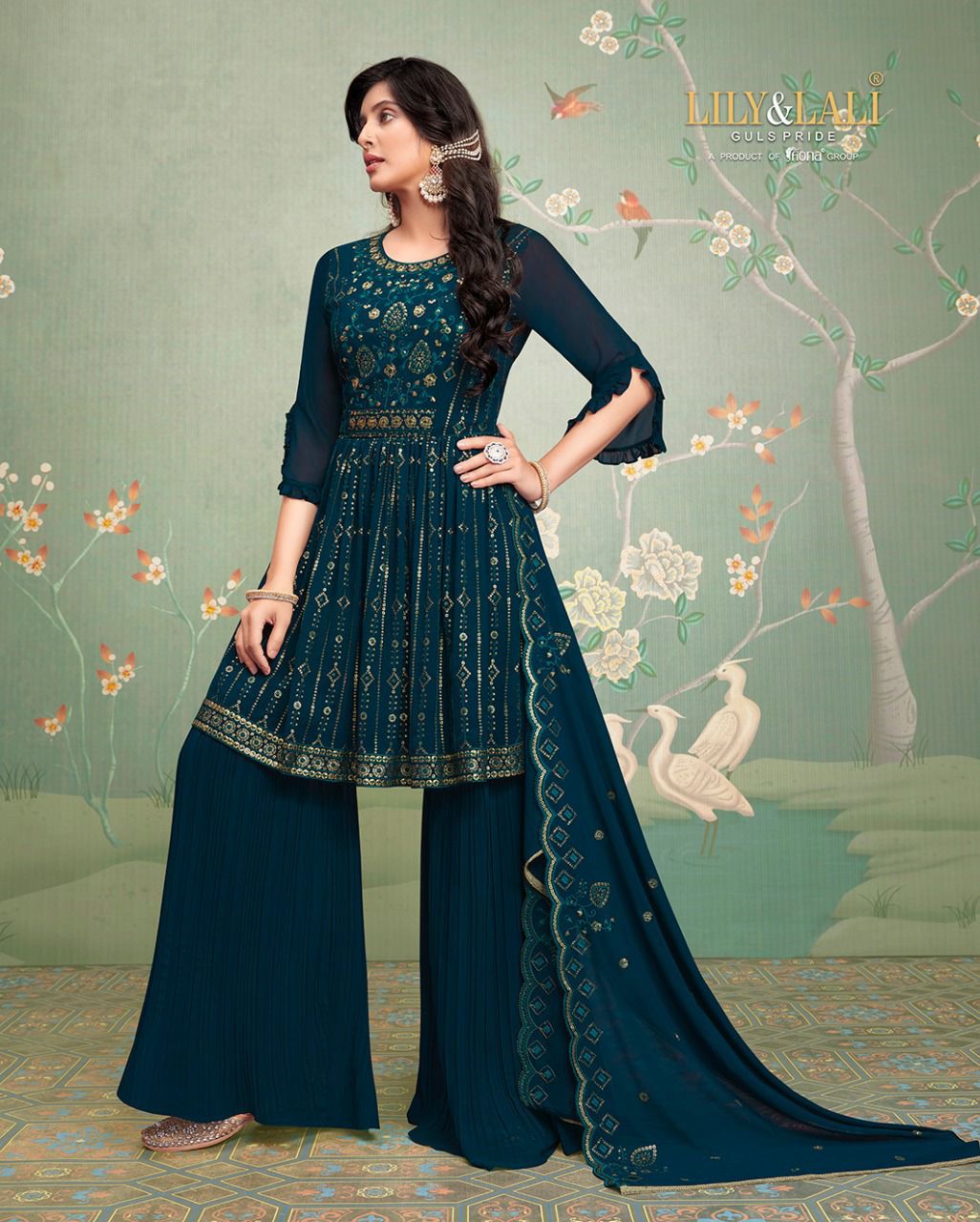 Lily And Lali Selina Fancy Festive Wear Wholesale Kurti Sharara With Dupatta Collection